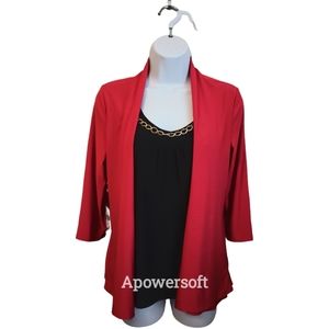 LIZ MCCOY | Attached Tank and Cardigan with Chain size small